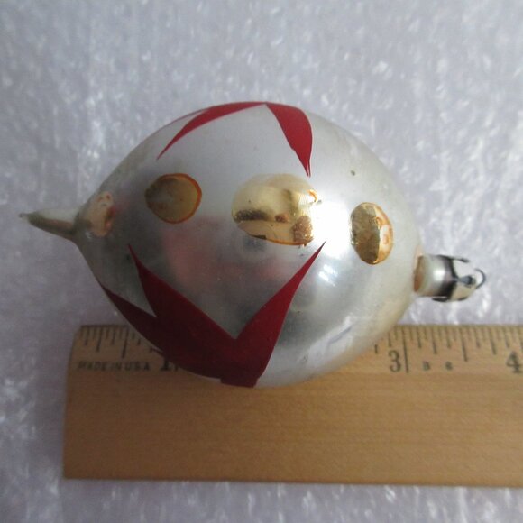 Hand Blown-Hand Painted Glass Tear Drop Christmas Ornament POLAND Vintage 3.5" - Picture 8 of 8